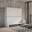 Opklapbaar stapelbed met witte bank en ruimtebesparend design Kando Sofà 2MBF Catalogus
