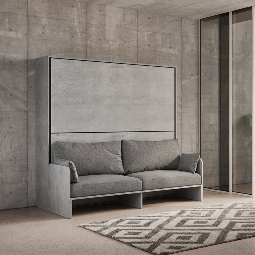 Lit escamotable superposé avec canapé gris matelas Kando Sofà 2MCM Promotion Lit escamotable superposé avec canapé gris matelas Kando Sofà 2MCM Promotion