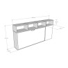 Lit escamotable avec matelas simple armoire étagères blanc Kando A Modèle