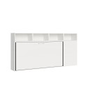 Lit escamotable avec matelas simple armoire étagères blanc Kando A Offre