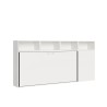 Lit escamotable avec matelas simple armoire étagères blanc Kando A Offre