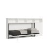 Lit escamotable avec matelas simple armoire étagères blanc Kando A Vente
