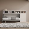 Lit escamotable avec matelas simple armoire étagères blanc Kando A Remises