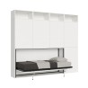 Lit simple escamotable horizontal avec matelas, armoire et bibliothèque Kando B Vente