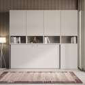 Lit escamotable gain de place horizontal matelas simple blanc Kando C Catalogue