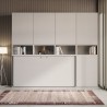 Lit escamotable gain de place horizontal matelas simple blanc Kando C Catalogue
