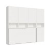 Lit escamotable gain de place horizontal matelas simple blanc Kando C Offre