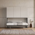 Lit escamotable horizontal avec armoire blanc Kando D Remises