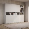 Lit escamotable blanc avec matelas simple horizontal gain de place Kando E Réductions