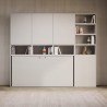Lit escamotable blanc avec matelas simple horizontal gain de place Kando E Catalogue