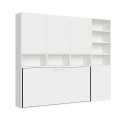 Lit escamotable blanc avec matelas simple horizontal gain de place Kando E Offre