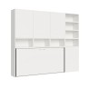 Lit escamotable blanc avec matelas simple horizontal gain de place Kando E Offre