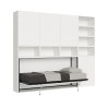 Lit escamotable blanc avec matelas simple horizontal gain de place Kando E Vente