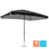 Parasol droit de jardin rectangulaire en aluminium 3x2 Eden Noir Offre