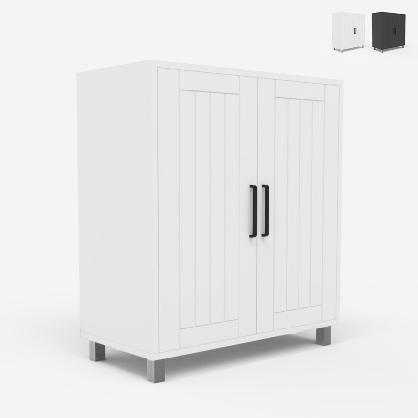 Meuble sous lavabo salle de bain placard deux portes moderne Biston Promotion