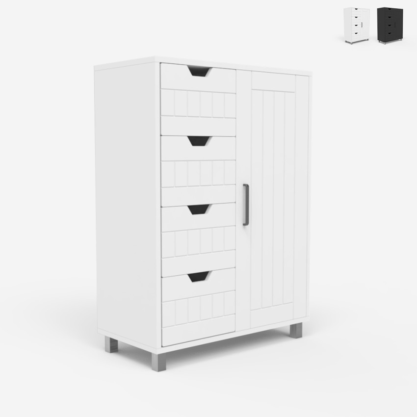 Meuble de salle de bain et chambre armoire 4 tiroirs 2 étagères Rendel Promotion Meuble de salle de bain et chambre armoire 4 tiroirs 2 étagères Rendel Promotion