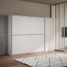 Lit superposé escamotable double blanc moderne avec armoire Kando H Remises