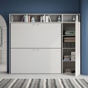 Lit superposé escamotable horizontal armoire gain de place Kando I Choix
