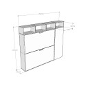 Lit superposé escamotable horizontal armoire gain de place Kando I Dimensions