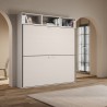 Lit superposé escamotable design moderne gain de place blanc Kando L Remises