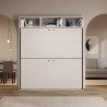 Lit superposé escamotable design moderne gain de place blanc Kando L Réductions