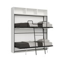 Lit superposé escamotable design moderne gain de place blanc Kando L Vente