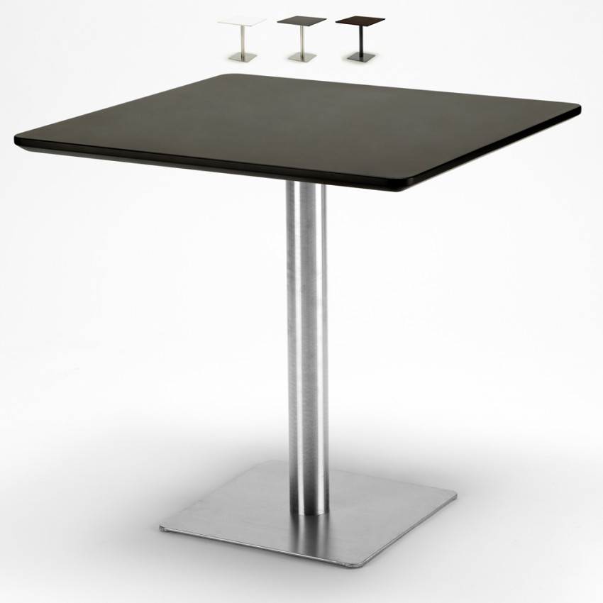 Table basse carrée 90x90 avec pied central pour bistro et bar Horeca Caractéristiques