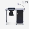 Table manucure esthéticienne aspirateur roues lampe blanc noir Klea Vente