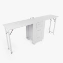 Table manucure peu encombrante Double plateau et Roues Dabol Offre