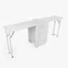 Table manucure peu encombrante Double plateau et Roues Dabol Offre