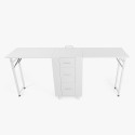 Table manucure peu encombrante Double plateau et Roues Dabol Réductions