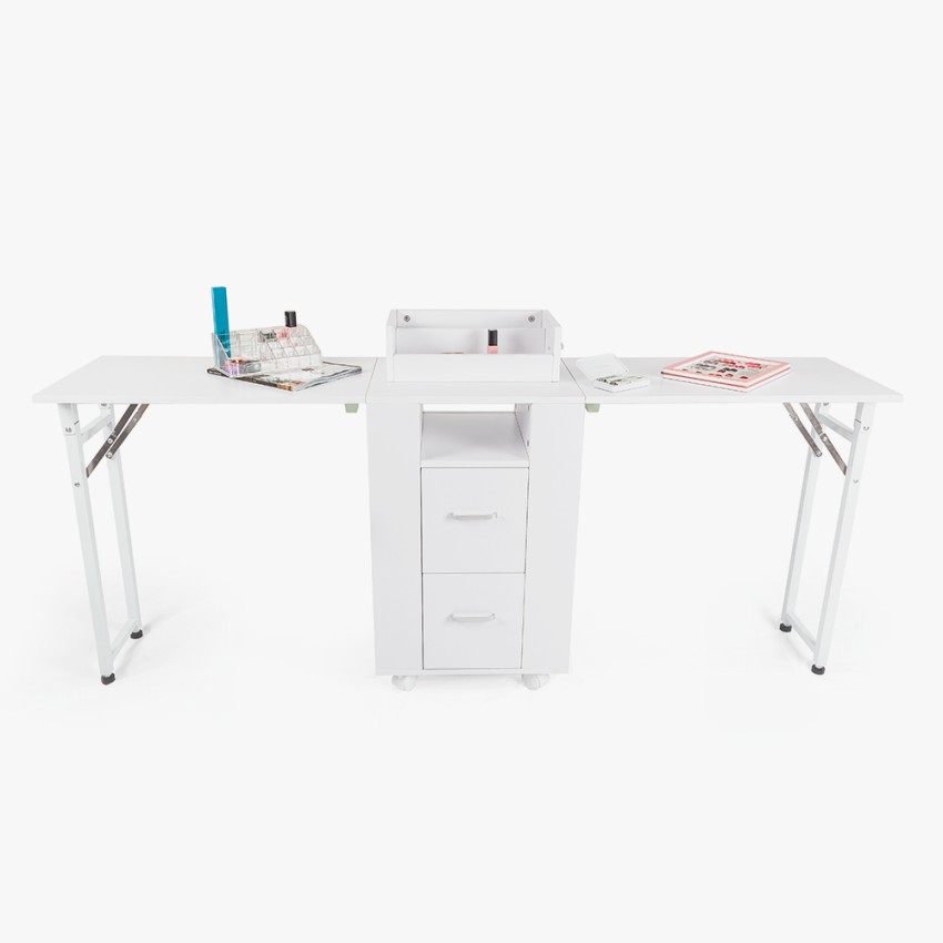 Table manucure peu encombrante Double plateau et Roues Dabol Promotion Table manucure peu encombrante Double plateau et Roues Dabol Promotion