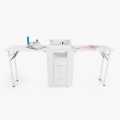 Table manucure peu encombrante Double plateau et Roues Dabol Promotion