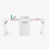 Table manucure peu encombrante Double plateau et Roues Dabol Promotion