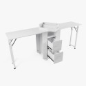 Table manucure peu encombrante Double plateau et Roues Dabol Remises