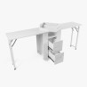 Table manucure peu encombrante Double plateau et Roues Dabol Remises