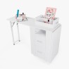 Table manucure peu encombrante Double plateau et Roues Dabol Dimensions