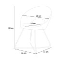 Chaise fauteuil velours séjour cuisine restaurant pieds dorées Wisel 