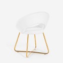 Chaise fauteuil velours séjour cuisine restaurant pieds dorées Wisel Dimensions