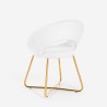 Chaise fauteuil velours séjour cuisine restaurant pieds dorées Wisel Dimensions