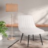 Fauteuil design moderne pour le salon assise côtelée en velours Rajin Remises