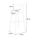 Tabouret haut bar cuisine design moderne velours métal noir Cincinnati Caractéristiques