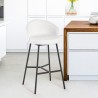Tabouret haut bar cuisine design moderne velours métal noir Cincinnati Offre