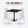 Ensemble Table Bois Métal 90x90cm Horeca et 4 Chaises Empilables Bar Restaurant Yanez Offre