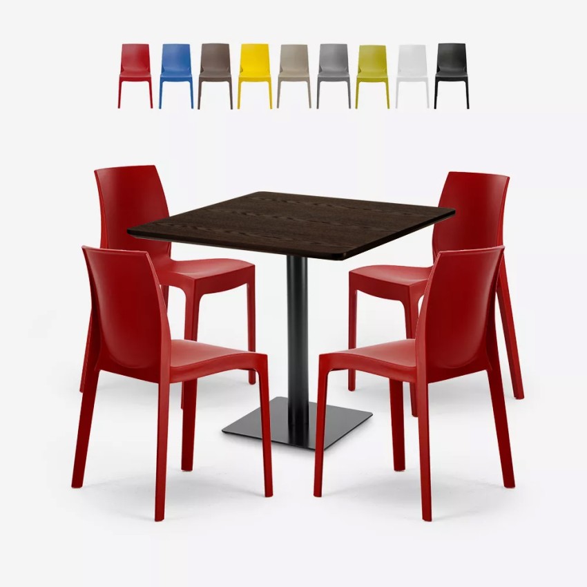 Ensemble 1 Table Horeca 90x90cm et 4 Chaises Empilables Restaurant Bar Cuisine Jasper Promotion Ensemble 1 Table Horeca 90x90cm et 4 Chaises Empilables Restaurant Bar Cuisine Jasper Promotion
