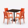 Ensemble Table 90x90cm Horeca et 4 Chaises Empilables Bar Restaurant Prince 