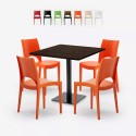 Ensemble Table 90x90cm Horeca et 4 Chaises Empilables Bar Restaurant Prince Promotion