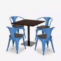Horeca set met tafel 90x90 cm en 4 stoelen Burke 