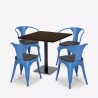 Horeca set met tafel 90x90 cm en 4 stoelen Burke 
