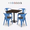 Horeca set met tafel 90x90 cm en 4 stoelen Burke Voorraad